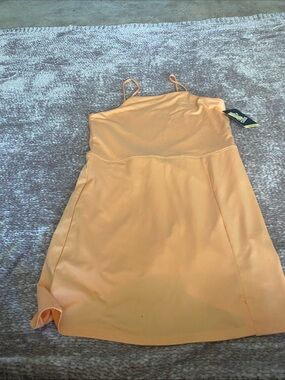 Women’s Sleeveless Spaghetti Strap Dress in Peach